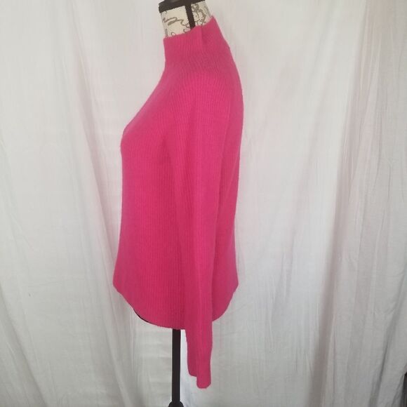 Halogen Fuzzy Pink Raglan Sleeve Mock Turtleneck‎ Sweater Size XS - Picture 4 of 7